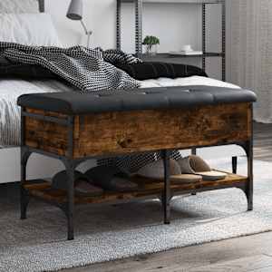 Klop za čevlje dimljen hrast 82x42x45 cm inženirski les