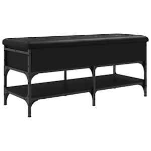Lavice s botníkem černá 102 x 42 x 45 cm kompozitní dřevo - obrázek 2