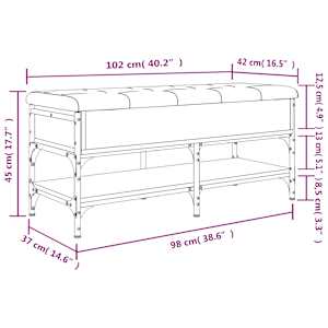 Lavice s botníkem černá 102 x 42 x 45 cm kompozitní dřevo - obrázek 12