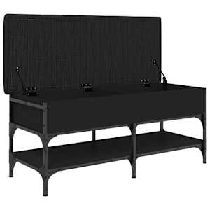 Lavice s botníkem černá 102 x 42 x 45 cm kompozitní dřevo - obrázek 6