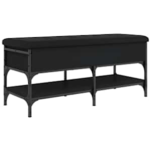 Lavice s botníkem černá 102 x 42 x 45 cm kompozitní dřevo - obrázek 9