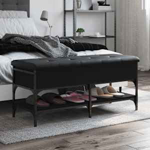 Klop za čevlje črna 102x42x45 cm inženirski les