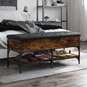 Klop za čevlje dimljen hrast 102x42x45 cm inženirski les