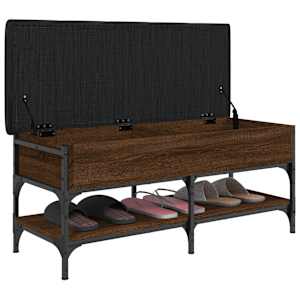 Lavice s botníkem hnědý dub 102 x 42 x 45 cm kompozitní dřevo - obrázek 4
