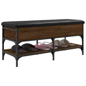 Lavice s botníkem hnědý dub 102 x 42 x 45 cm kompozitní dřevo - obrázek 5