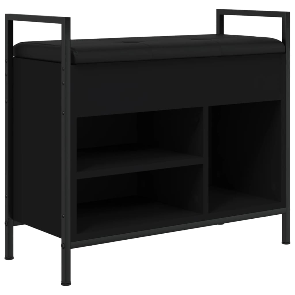 vidaXL Lavice s botníkem černá 65,5 x 32 x 57,5 cm kompozitní dřevo