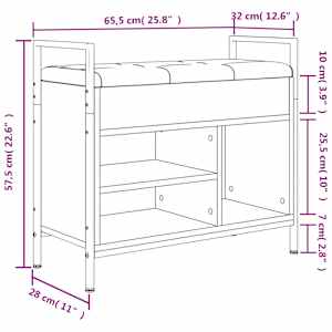 Lavice s botníkem černá 65,5 x 32 x 57,5 cm kompozitní dřevo - obrázek 11