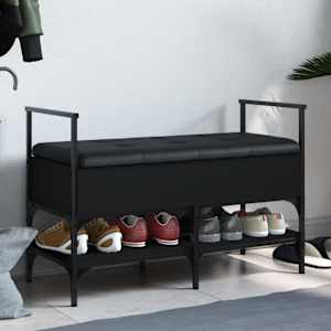 Klop za čevlje črna 85,5x42x57,5 cm inženirski les