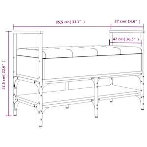 Lavice s botníkem kouřový dub 85,5x42x57,5 cm kompozitní dřevo - obrázek 11