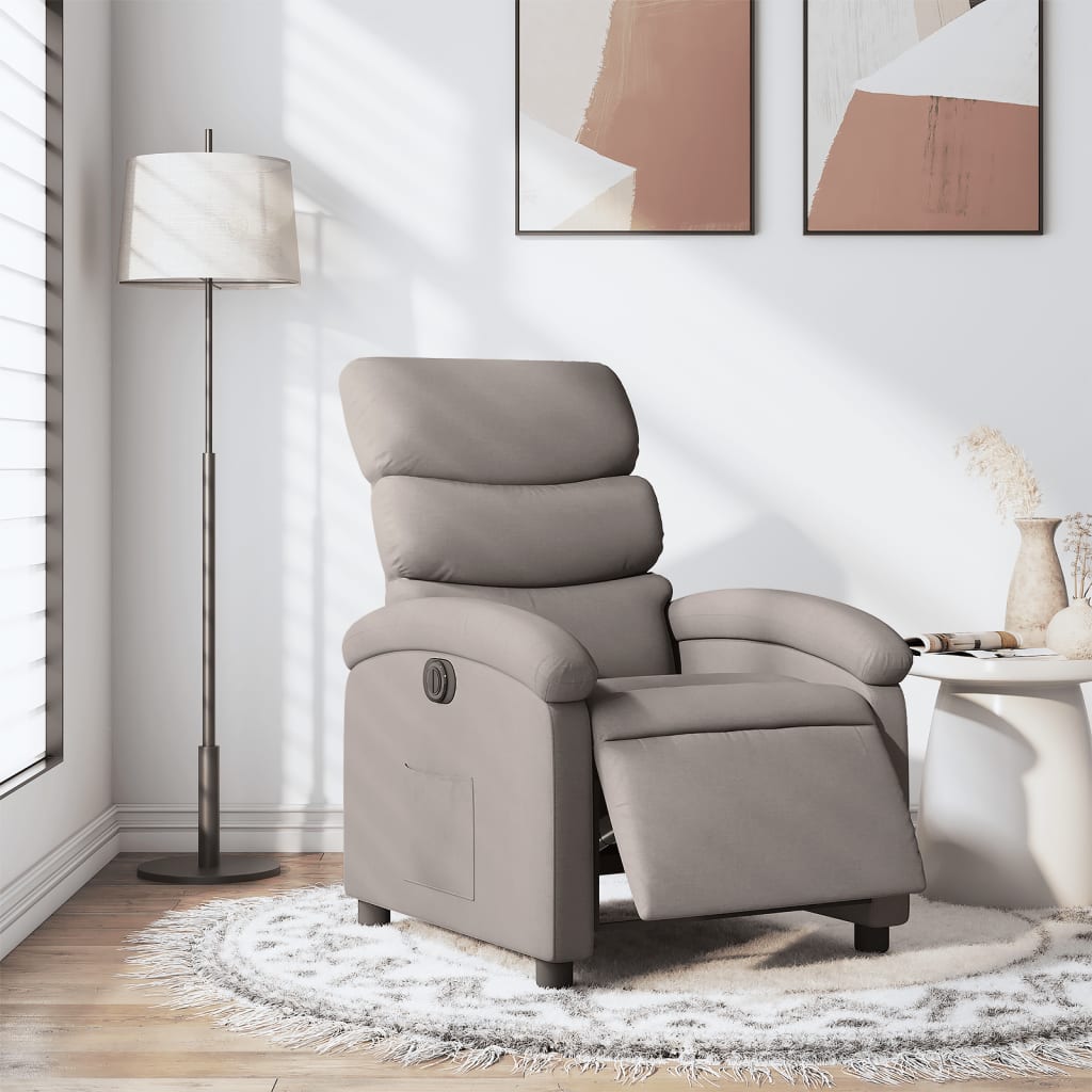 Elektrické polohovací křeslo taupe textil - obrázek 15