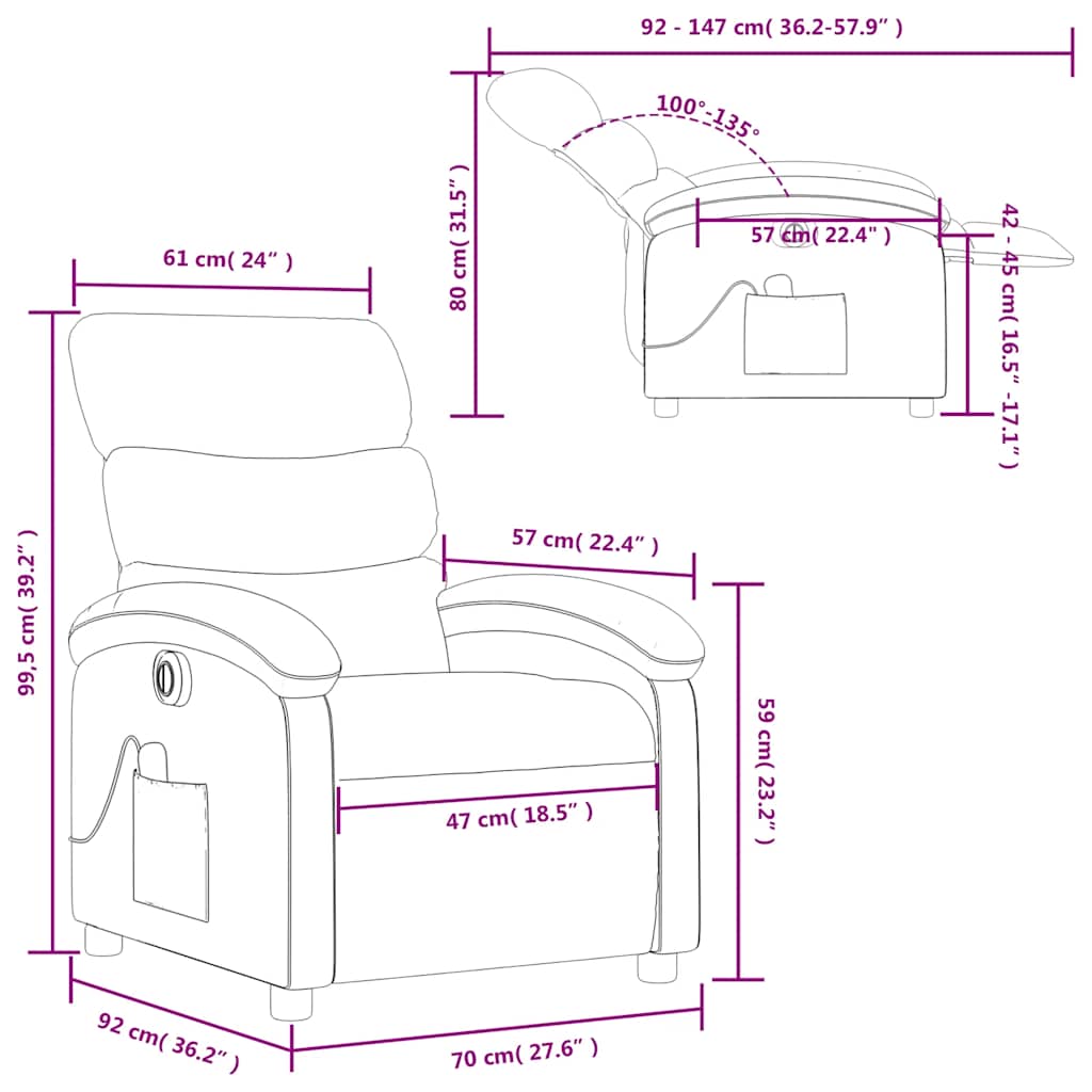 Elektrické masážní polohovací křeslo taupe textil - obrázek 16