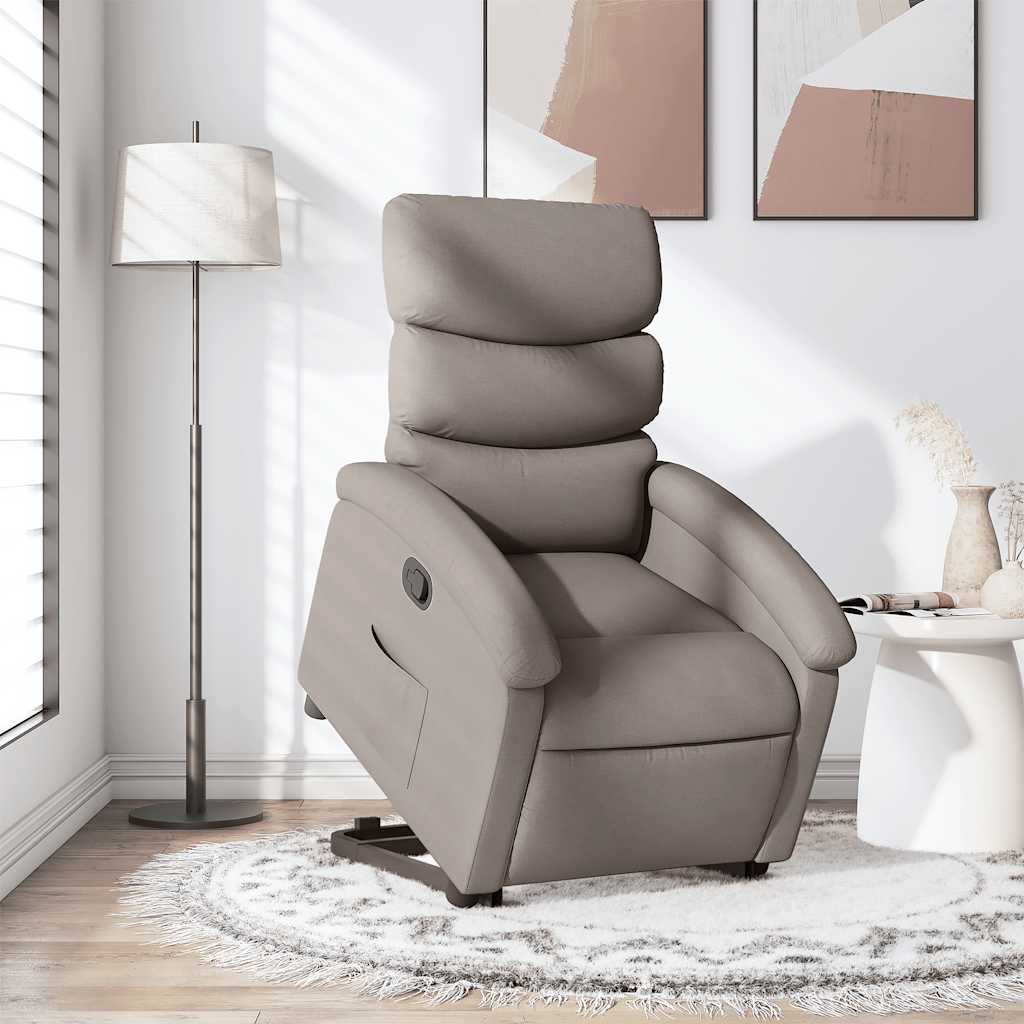 Zvedací polohovací křeslo taupe textil - obrázek 15