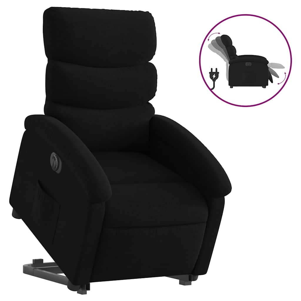 Thumbnail - vidaXL Relaxsessel mit Aufstehhilfe Elektrisch Schwarz Stoff