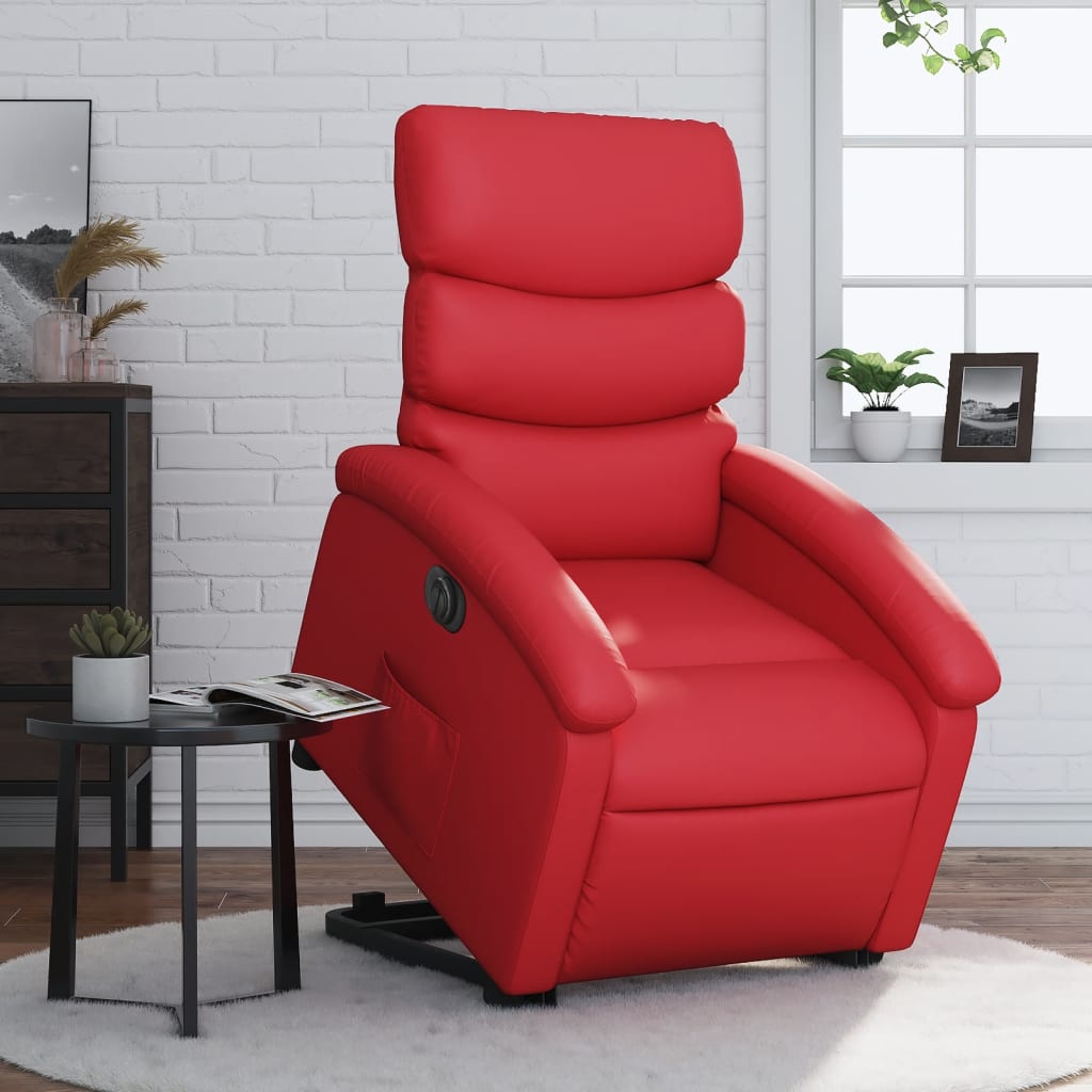 vidaXL Fauteuil inclinable électrique rouge similicuir