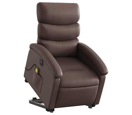 vidaXL Sta-op-massagestoel elektrisch kunstleer bruin
