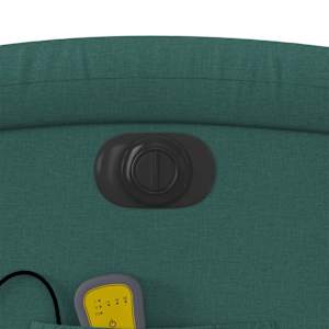 Elektrické masážní polohovací křeslo tmavě zelené textil - obrázek 12