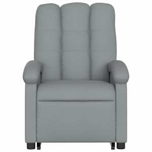 Zvedací masážní polohovací křeslo světle šedé textil - obrázek 9