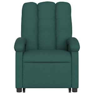 Zvedací masážní polohovací křeslo tmavě zelené textil - obrázek 9