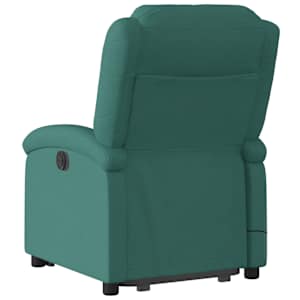 Zvedací masážní polohovací křeslo tmavě zelené textil - obrázek 5