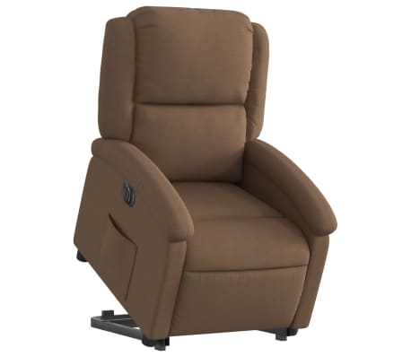 vidaXL Fauteuil inclinable &eacute;lectrique marron tissu