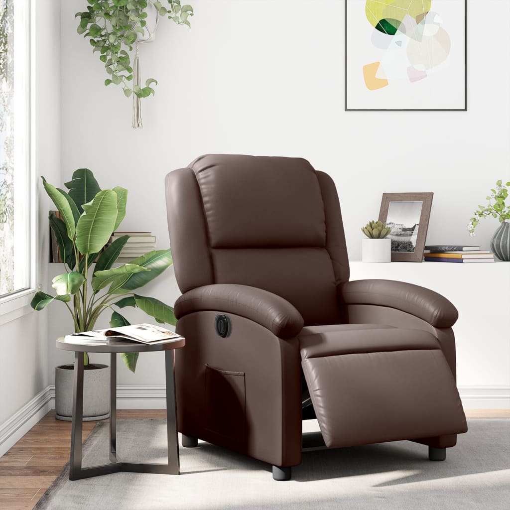 vidaXL Elektrischer Relaxsessel Braun Kunstleder – Bild 14
