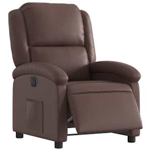 vidaXL Fauteuil inclinable &eacute;lectrique Marron Similicuir