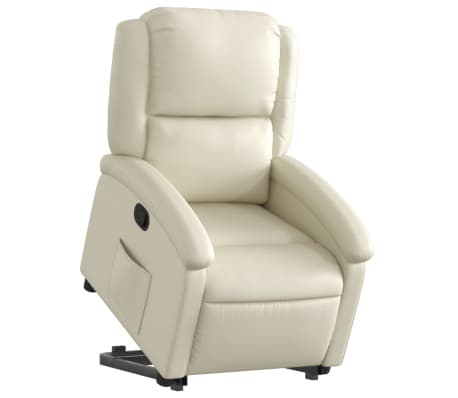 vidaXL Fauteuil inclinable Crème Similicuir