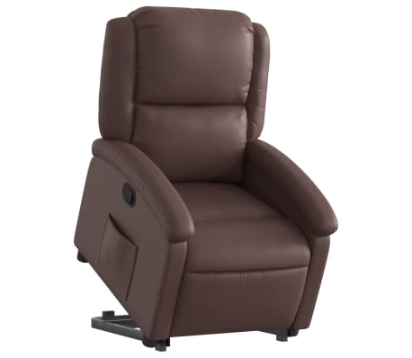 vidaXL Relaxsessel mit Aufstehhilfe Braun Kunstleder