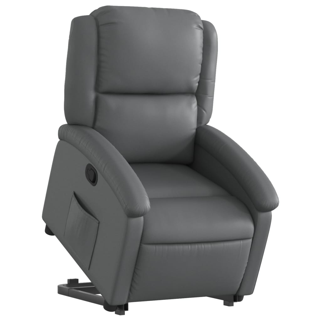 vidaXL Fauteuil inclinable Gris Similicuir