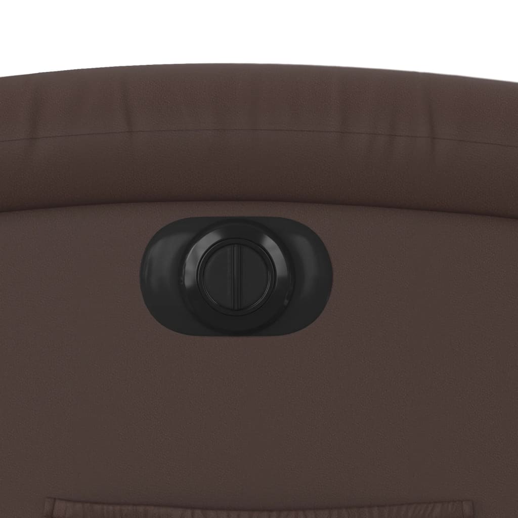 Električni naslanjač s funkcijo vstajanja rjavo umetno usnje - slika 13