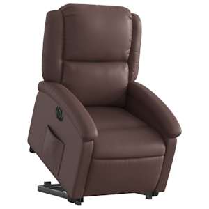 vidaXL Fauteuil inclinable &eacute;lectrique marron similicuir