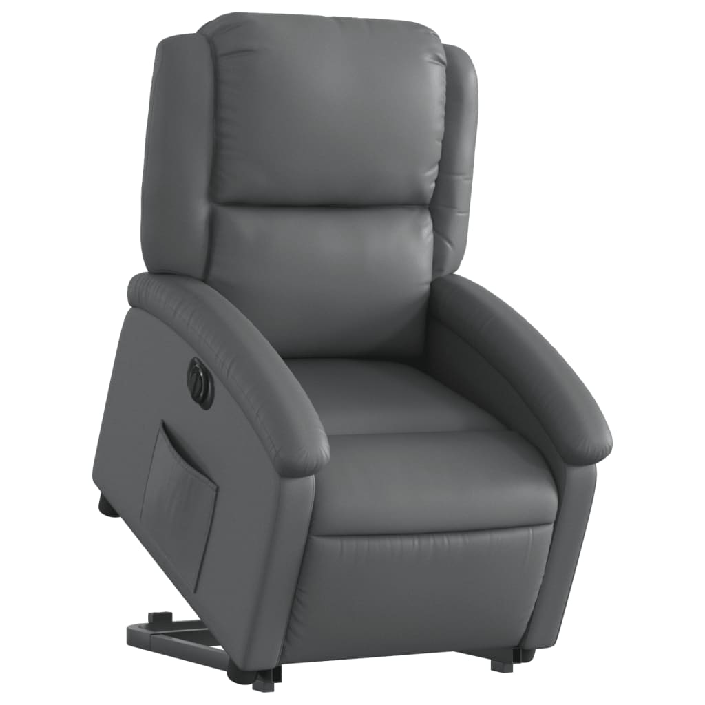 vidaXL Fauteuil inclinable électrique gris similicuir