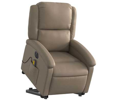 vidaXL Fauteuil inclinable de massage &eacute;lectrique cappuccino similicuir