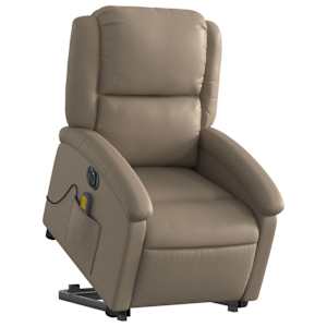 vidaXL Fauteuil inclinable de massage &eacute;lectrique cappuccino similicuir