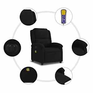 Elektrické masážní polohovací křeslo černé samet - obrázek 8