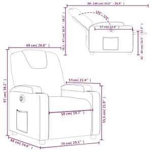 Elektrické polohovací křeslo taupe textil - obrázek 15