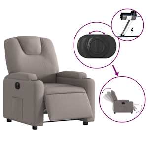Elektrické polohovací křeslo taupe textil - obrázek 6