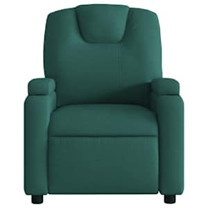 Elektrické masážní polohovací křeslo tmavě zelené textil - obrázek 9