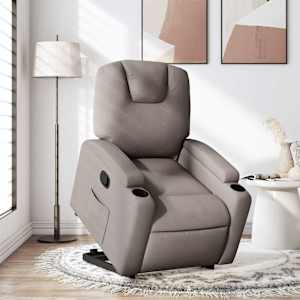 Zvedací polohovací křeslo taupe textil - obrázek 15