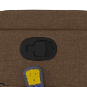 Zvedací masážní polohovací křeslo hnědé textil - obrázek 12