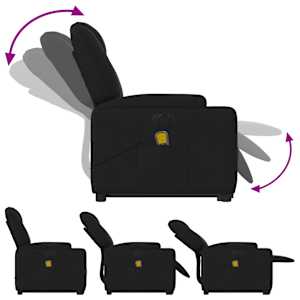 Elektrické zvedací masážní polohovací křeslo černé textil - obrázek 7