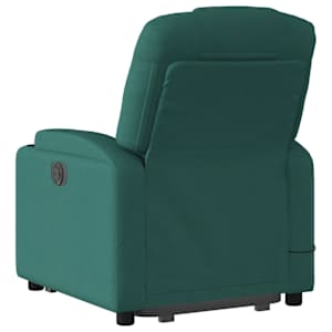 Elektrické zvedací masážní polohovací křeslo zelené textil - obrázek 5