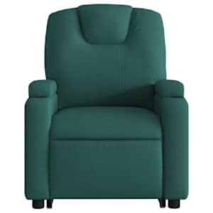 Elektrické zvedací masážní polohovací křeslo zelené textil - obrázek 9