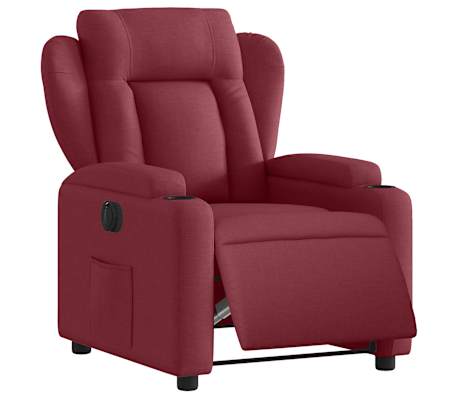 vidaXL Fauteuil verstelbaar elektrisch stof wijnrood