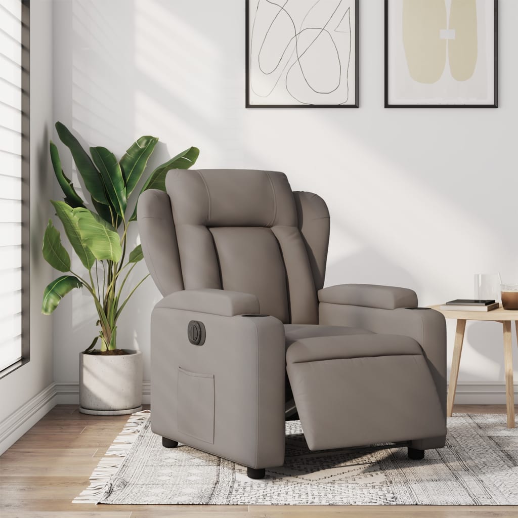 Elektrické polohovací křeslo taupe textil - obrázek 15