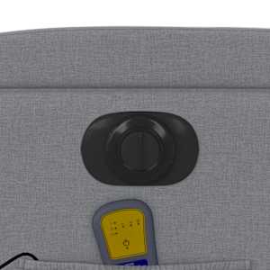 Elektrické masážní polohovací křeslo světle šedé textil - obrázek 12