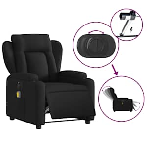 Elektrické masážní polohovací křeslo černé textil - obrázek 6