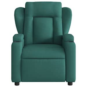 Elektrické masážní polohovací křeslo tmavě zelené textil - obrázek 9