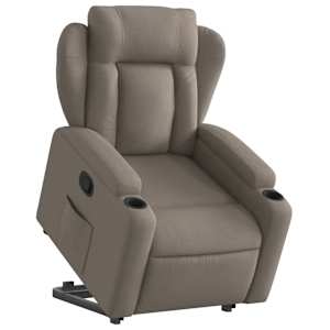 Zvedací polohovací křeslo taupe textil - obrázek 3