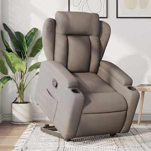 Zvedací polohovací křeslo taupe textil - obrázek 1